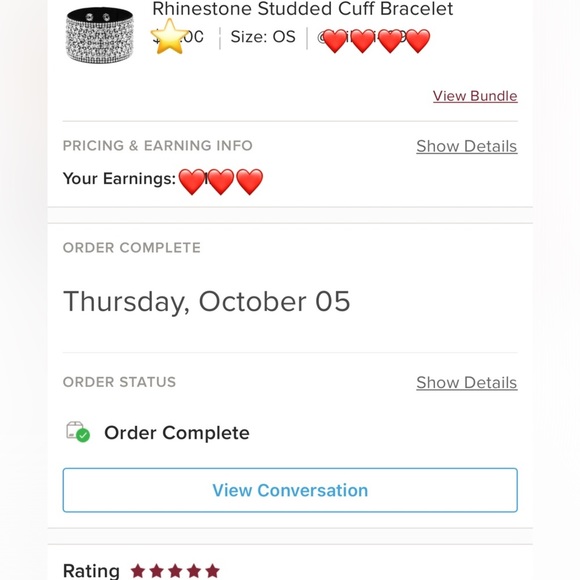 Rhinestone Studded Cuff Bracelet - Picture 2 of 4